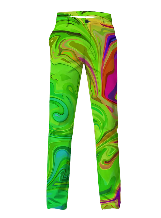 Stylish Men's Suit with Neon Stitching and Glow-Inspired Color Blocking