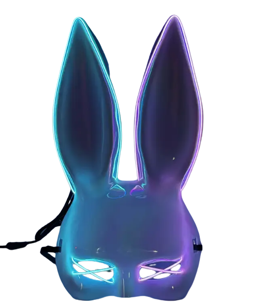 Sexy LED Glow Bunny Mask – Light-Up Costume Accessory